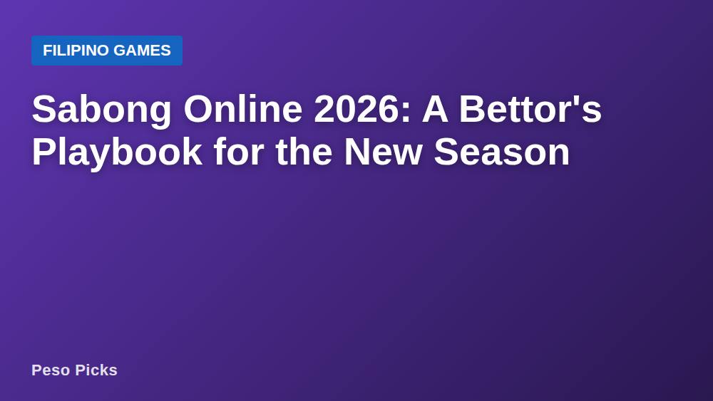 Sabong Online 2026: A Bettor's Playbook for the New Season